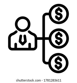 Trader icon. Outline trader vector icon for web design isolated on white background