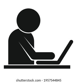 Trader laptop work icon. Simple illustration of Trader laptop work vector icon for web design isolated on white background