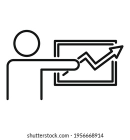 Trader lesson icon. Outline Trader lesson vector icon for web design isolated on white background