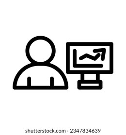 gráfico vectorial de ilustración de icono de línea de operador. Ilustración de elemento simple gráfico vectorial, adecuado para aplicaciones, sitios web y presentaciones aisladas en fondo blanco