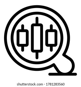 Trader magnifier icon. Outline trader magnifier vector icon for web design isolated on white background