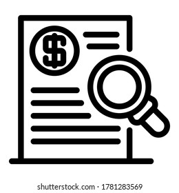 Trader money document icon. Outline trader money document vector icon for web design isolated on white background