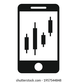 Trader smartphone icon. Simple illustration of Trader smartphone vector icon for web design isolated on white background