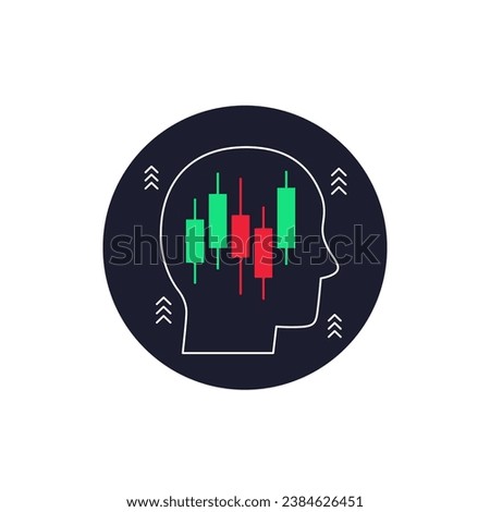 trader or stockbroker icon with candlestick chart