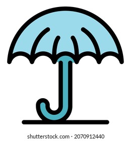 Trader umbrella icon. Outline trader umbrella vector icon color flat isolated
