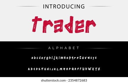 Tipo de letra, alfabeto, tipo de letra del estilo de pincel vectorial del operador comercial