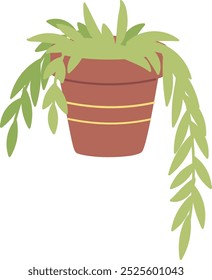 Tradescantia pot. Home garden plant color icon isolated on white background
