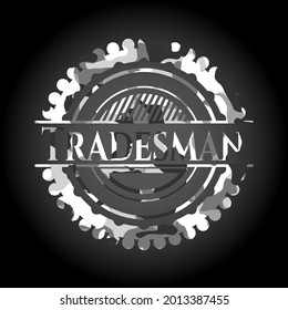 Tradesman on grey camo texture 