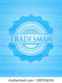 Tradesman water wave concept badge. Vector Illustration. Detailed.