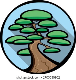 A tradicional bonsai moyogi vector 