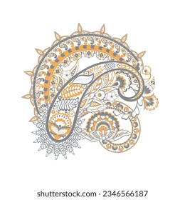 tradicional floral paisley isolated vector pattern