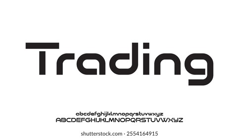 Trading, Abstract technology science alphabet font. digital space typography vector illustration design
