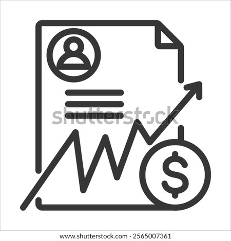 Trading Account Outline Icon Vector Illustration