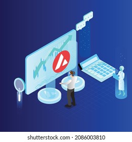 Trading alt coin isometric 3d vector concept for banner, website, illustration, landing page, flyer, etc.