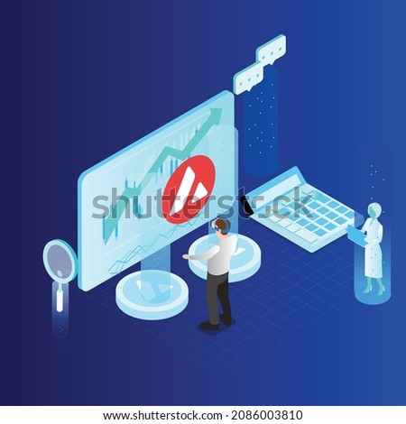 Trading alt coin isometric 3d vector concept for banner, website, illustration, landing page, flyer, etc.