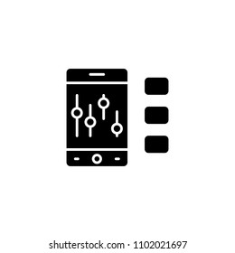 Trading analysis black icon concept. Trading analysis flat  vector symbol, sign, illustration.