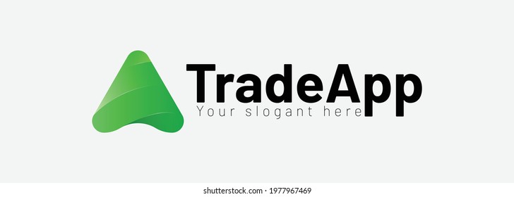 Trading app logo, Letter A logo, Green gradient, Green Arrow logo, Going Up, Application logo, Modern applicaition logotype, logodesign, crypto trading app logodesign svg