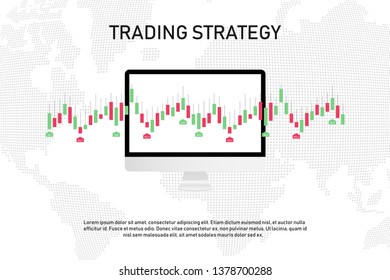 Trading application for computer with signals and indicators. Finance investment. EPS 10