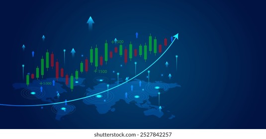 Fondos de comercio azul. Adecuado para el comercio, el mercado de divisas, el índice, el cripto, la moneda y la banca. Vector empresarial