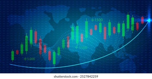 Fondos de comercio azul. Adecuado para el comercio, el mercado de divisas, el índice, el cripto, la moneda y la banca. Vector empresarial