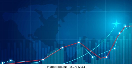 Fondos de comercio azul. Adecuado para el comercio, el mercado de divisas, el índice, el cripto, la moneda y la banca. Vector empresarial