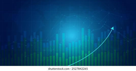 Fondos de comercio azul. Adecuado para el comercio, el mercado de divisas, el índice, el cripto, la moneda y la banca. Vector empresarial