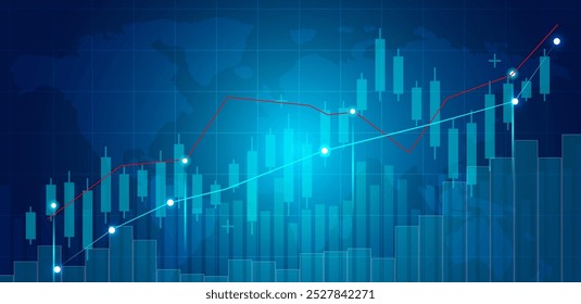 Fondos de comercio azul. Adecuado para el comercio, el mercado de divisas, el índice, el cripto, la moneda y la banca. Vector empresarial