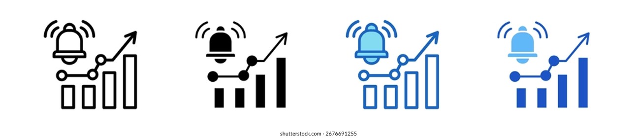 Conjunto de Ícones de Sino Comercial Coleção de Estilos Múltiplos