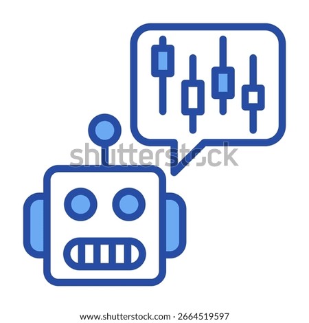Trading Bot Icon Blue Vector Illustration