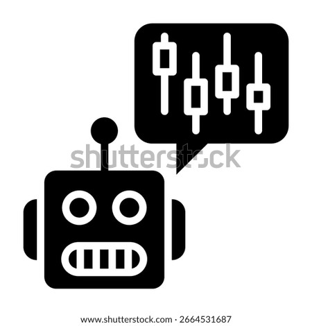 Trading Bot Icon Glyph Vector Illustration