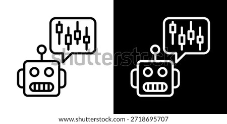 Trading Bot Icon Of Line Black And White Style