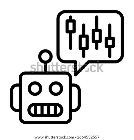 Trading Bot Icon Line Vector Illustration