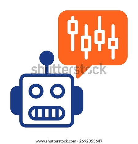 Trading Bot Icon Mixed Color Vector Illustration