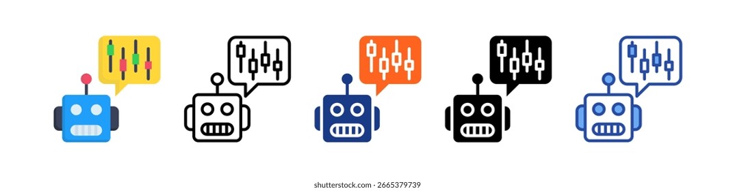 Icono de bot comercial Ilustración de estilo múltiple