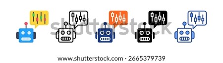 Trading Bot Icon Multi Style Illustration