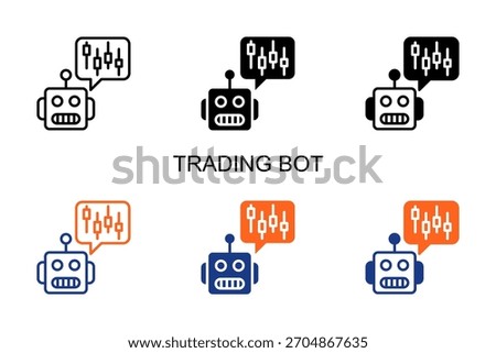 Trading Bot Icon Multi Style Vector Illustration