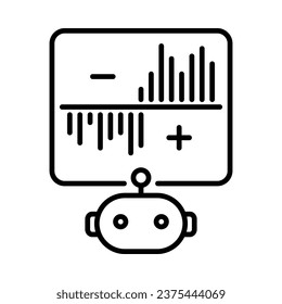 Trading bot icon. Outline style. Vector. Isolate on white background.