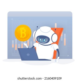 Trading bot. Stock trading concept. Artificial intelligence. Abstract background