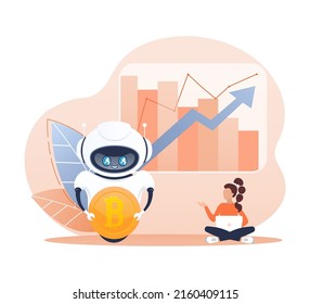Trading bot. Stock trading concept. Artificial intelligence. Abstract background