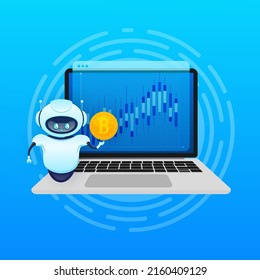 Trading bot. Stock trading concept. Artificial intelligence. Abstract background