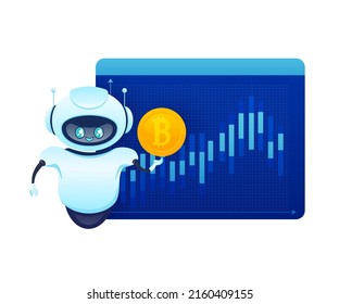 Trading bot. Stock trading concept. Artificial intelligence. Abstract background