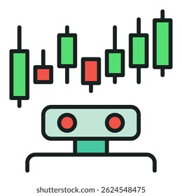 Trading Bot vector Crypto Automation Tool concept colored icon or symbol