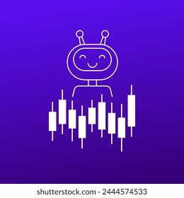 trading bot vector icon, AI for stock market analysis