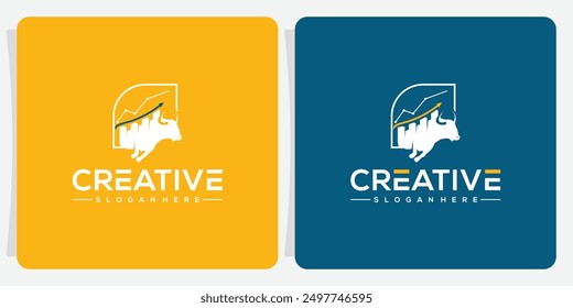 Trading Bull Logo Icon Vektor. bull luxus logo und finanzkarte