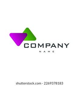 Trading and business finance logo, white background with purple and green gradient