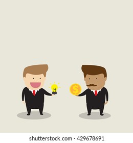 Trading. Business idea. Vector flat illustration. Good idea