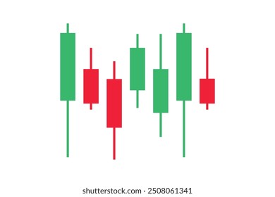 Icono de diseño de gráfico de patrón de palo de vela comercial. Crypto velas signo, acciones y análisis de comercio de inversión de negocios de divisas. Ilustración vectorial