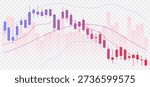 Trading candlestick chart design. Trading charts for financial or business concepts. Stocks, crypto, forex. Vector illustration