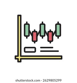 Trading Candlestick Chart Icon Vector Illustration