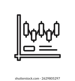 Trading Candlestick Chart Outline Icon Vector Illustration